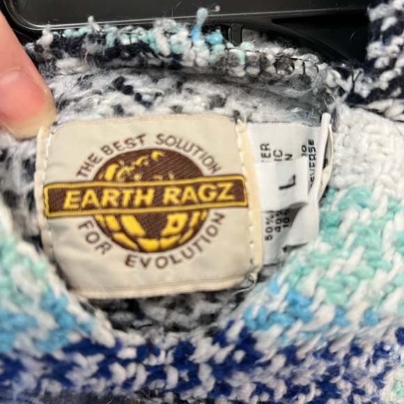 Earth Rags Baja Mexican Hoodie in Pistachio Size Large - Picture 4 of 10